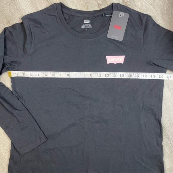 NWT Levi's Black Pink Logo Long Sleeve T Shirt Large - Picture 5 of 7